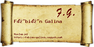 Fábián Galina névjegykártya