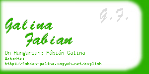 galina fabian business card